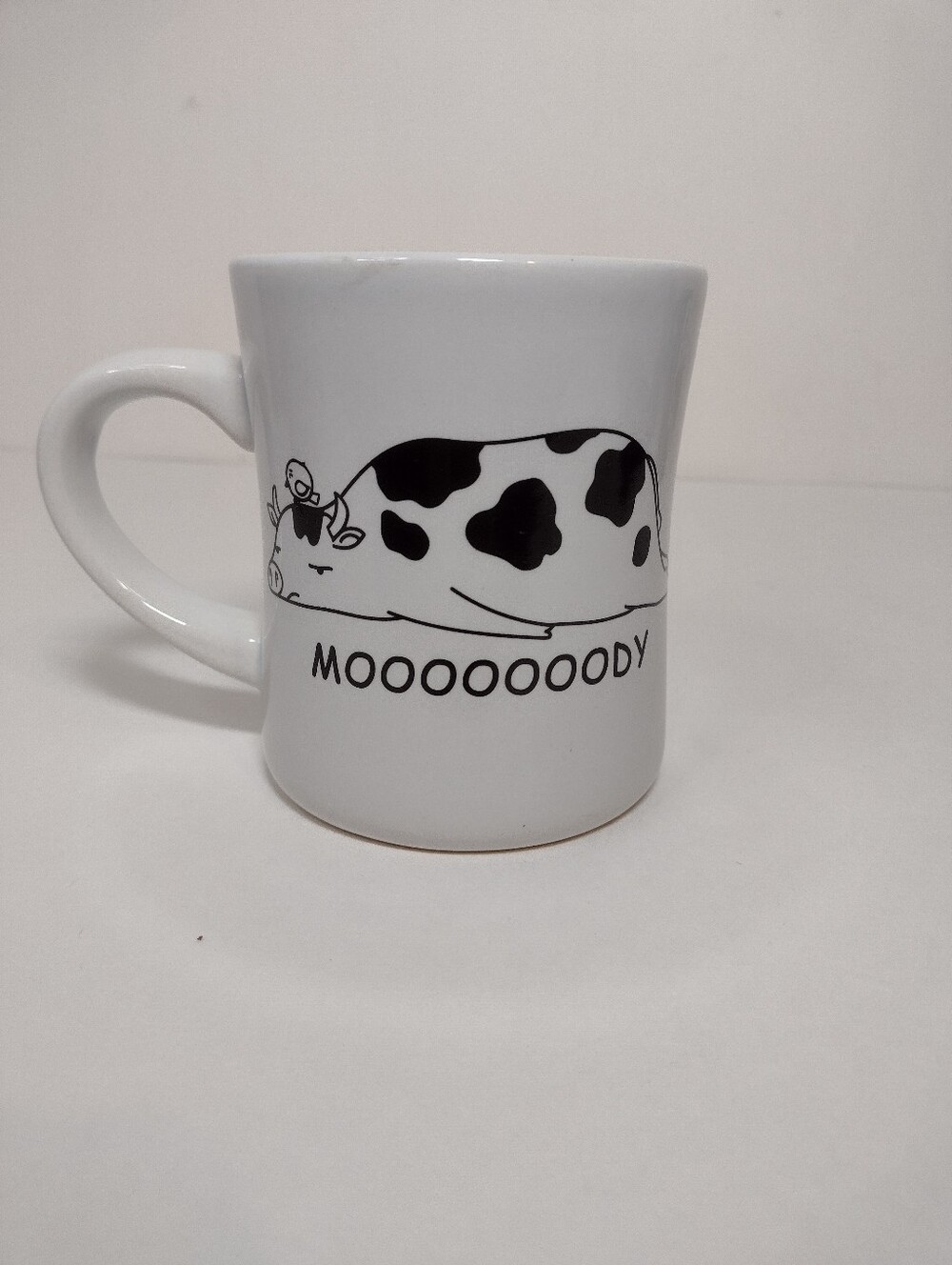 Red Shed Moooooody White Cow Ceramic Mug